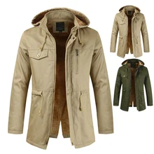 НОВЫЕ куртки с хлопковой подкладкой и капюшоном, пальто, Повседневная Длинная парка с отделкой, пальто, плотная байковая куртка, верхняя одежда