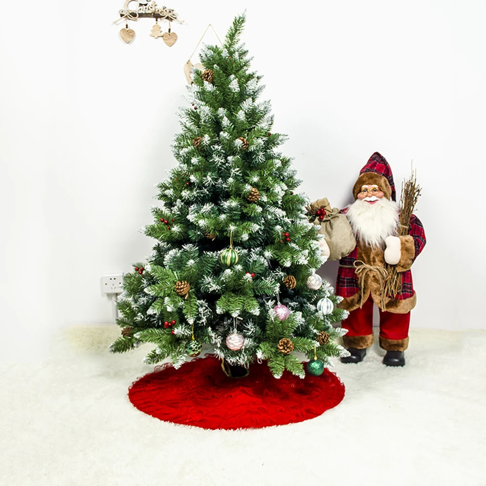 

2019 On Sale New Year Christmas Tree Lace Skirt Xmas Tree Pleated Apron Holiday Decorations Ornaments for Home Party Xmas Decor