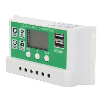 

10A/20A/30A 12V 24V Auto Solar Timer Controller PWM Charging Controllers LCD Digital Display Dual USB Solar Regulator For Light