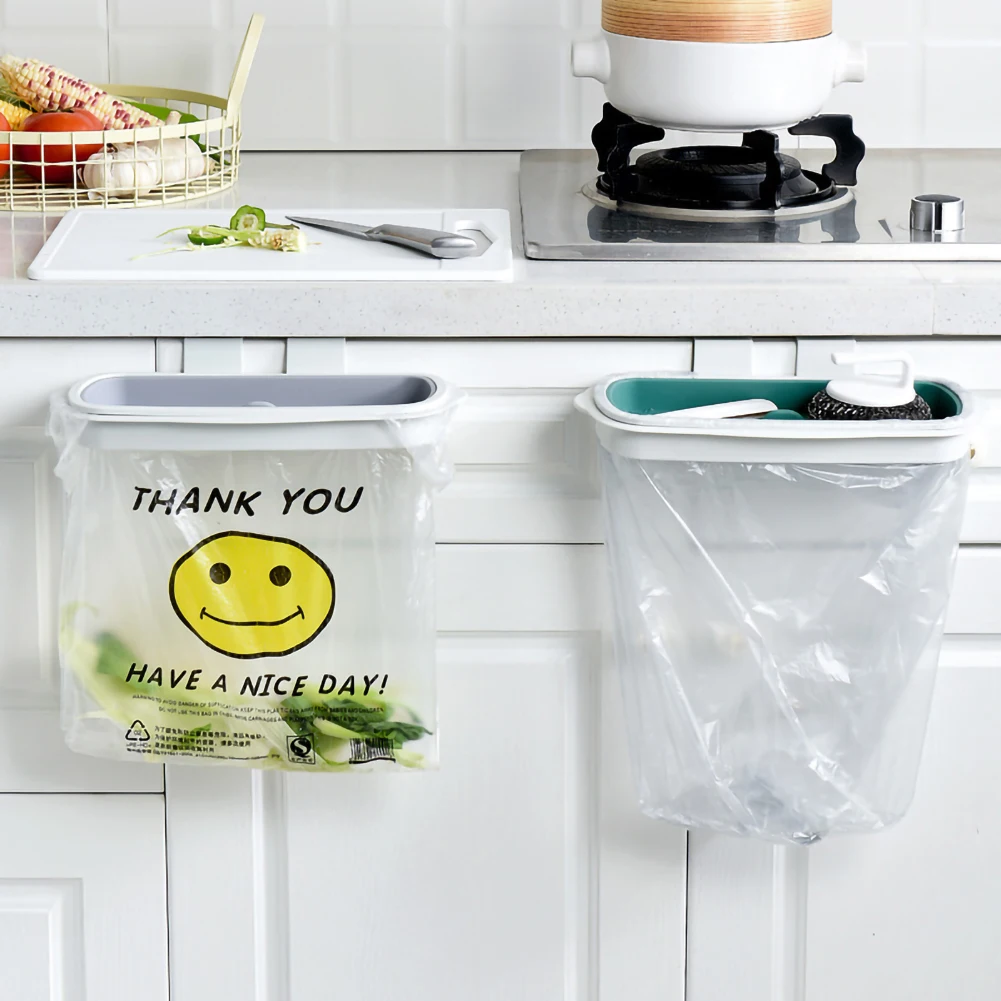 

Plastic Garbage Bag Rack Kitchen Gadgets Storage Rack Portable Hanging Trash Rubbish Bag Storage Rack Holder dropshipping 1PC