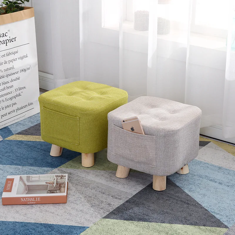 Taburete Madera Sitting Room Small Stool Creative Solid Wood Square Low Chair Lovely Sofa Cloth Shoes Bench Silla Mecedora Bebe
