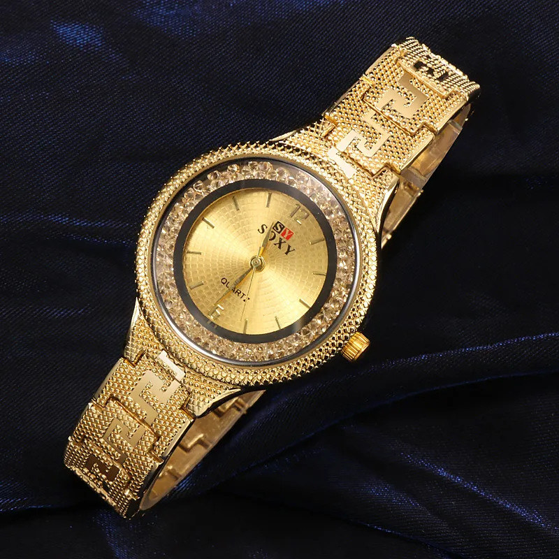 SOXY женские часы Топ люксовый бренд Модные Повседневные кварцевые наручные часы из нержавеющей стали золотой браслет женские часы zegarek damski 7