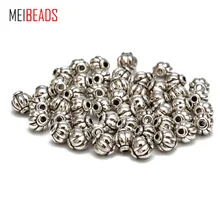 50 шт./лот, 6 мм-8 мм, сплав тибетского серебра, бусины в виде тыквы, имитация серебряных бусин для браслета, металлические ювелирные изделия DIY, аксессуары UF5368