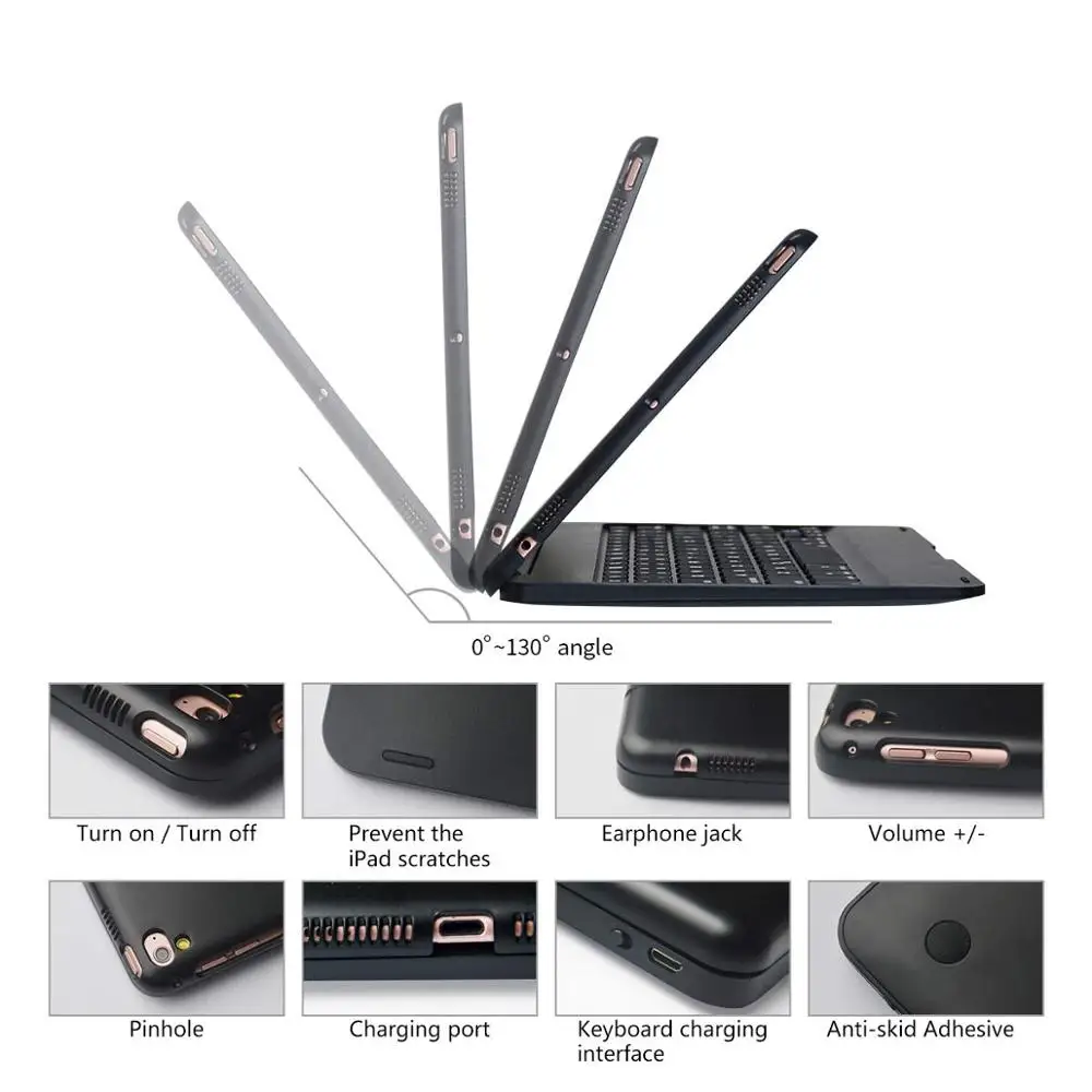  Flip Keyboard for Apple iPad mini 5 7.9 2019 Case Bluetooth Keyboard Case for iPad 9.7 2017 2018 Ai
