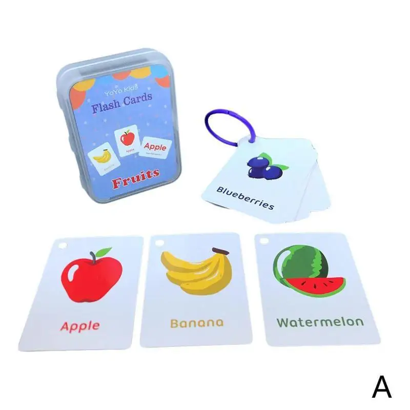 Flash Cards for Children Memory Training Early Learning English Flash Card Fruit Alphabet Shape Pattern Learning Educational Toy plush toys for babies Baby & Toddler Toys