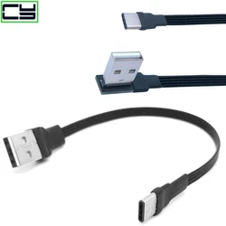 USB elbow to type-C male charging data cable version 2.0 connector elbow right angle flexible flat cable