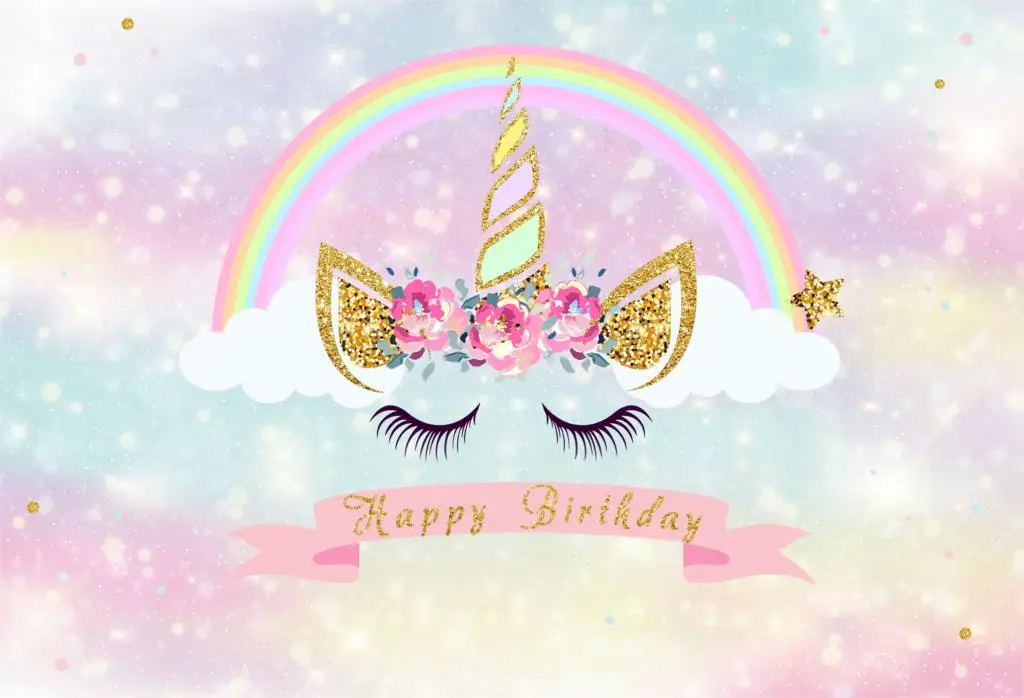 Unicorn Background Birthday And Christening - Goimages EO