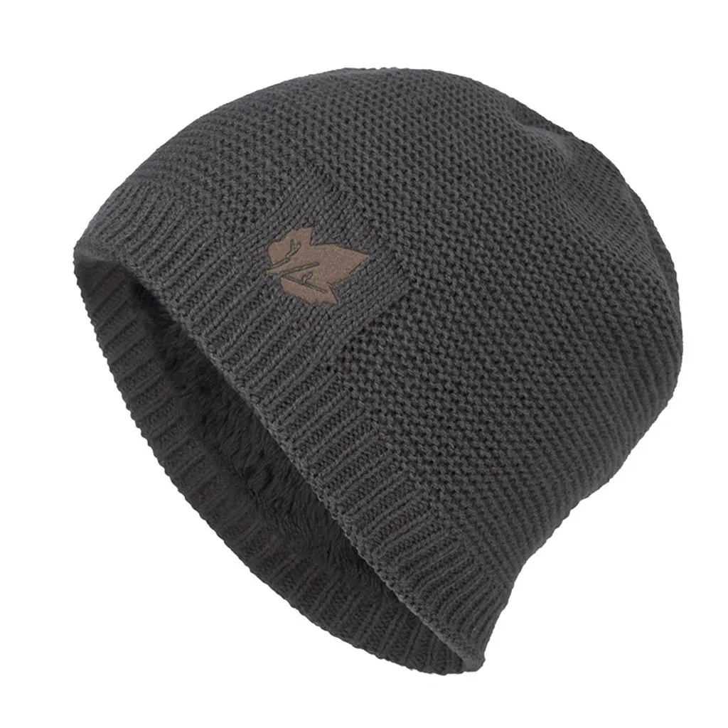 autumn Women Men Unisex Knitted Winter print leaf Cap Casual Beanies Solid Color Hip-hop Snap Slouch Skullies Bonnet beanie Hat