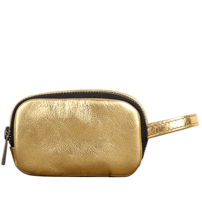 Модный женский кошелек для ключей на молнии, первый слой, кожаный чехол для ключей ручной работы, топ-конец, ключница, держатель, брелок, сумка для денег, золото - Цвет: Gold