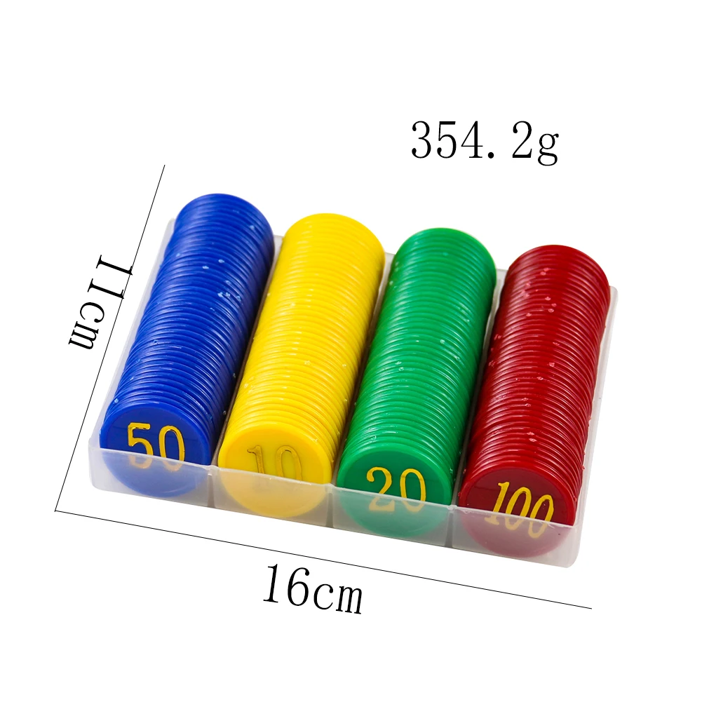 160PCS Plastic Texas Poker Chip Bingo Chips Kit Casino Coins Card Baccarat Family Club Carnival Board Game Counting Accessories
