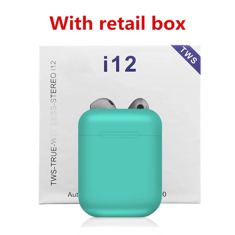 I12 TWS Bluetooth наушники беспроводные наушники Hands free бизнес наушники Спортивная гарнитура музыкальные наушники для samsung смартфон - Цвет: i12 With retail box