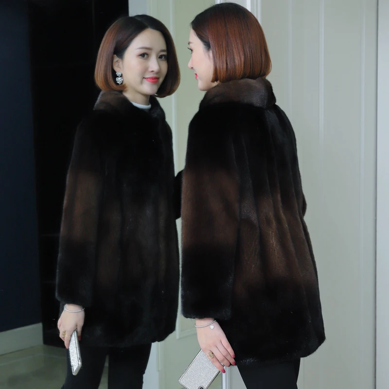 Mink fur Real fur coats winter womens clothing loose Plus size high-quality fur jacket thick warm luxury fur Overcoat