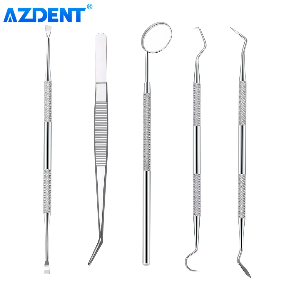 Pinzas de espejo Dental Para Boca, instrumento de limpieza Dental de acero inoxidable, sonda de codo, herramienta de blanqueamiento, juego de cuidado bucal