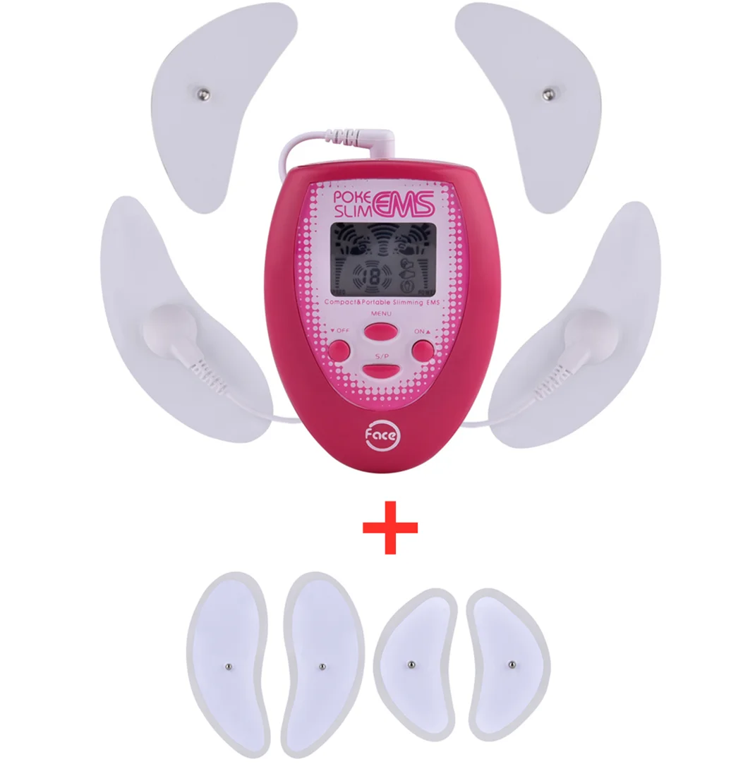 1 Set with 4 Pads Электрический V-Face Tens мышечный Стимулятор EMS массажер для похудения лица импульсный массажер для лица тренажер для челюсти с электродной подушечкой уход за кожей - Цвет: 1 Set with 4 Pads