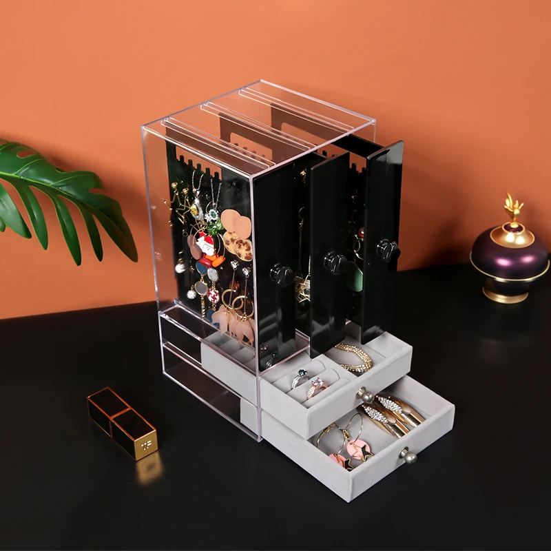 

ANFEI Plastic Makeup Drawers Storage Box Jewelry Container Make up Organizer Case Cosmetic Office Boxes