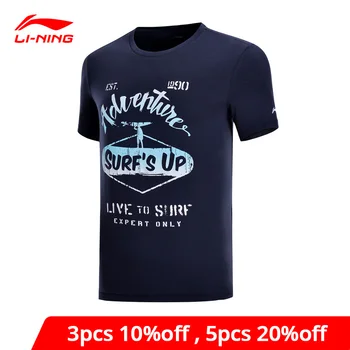 

Li-Ning Men Outdoor Series T-Shirt Breathable 91% Cotton 9% Spandex LiNing li ning Comfort Sports Tee AHSN215 MTS2801