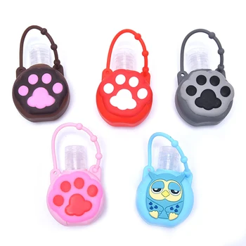 

Cat's paw shape Silicone Hand Sanitizer Holder Travel Portable Safe Gel Holder Hangable Liquid Soap Dispenser Containers For Kid