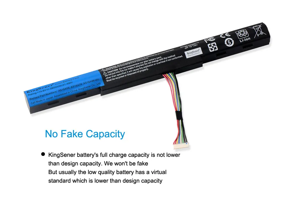 Kingsener-bateria para Acer Aspire E15 A5k As16a7k As16a8k 523g 553g 575g Baterias p/ laptop - Imagem 2