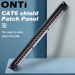 ONTi – adaptateur de câble réseau RJ45, support 19 en 1u, 24 ports CAT6, panneau de raccordement blindé, prise Keystone, cadre de Distribution Ethernet 