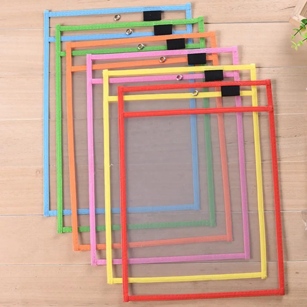 2PcsWaterproofDocumentStoragePouchErasableHangingPVCFileBags