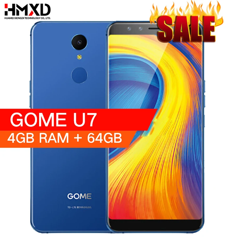 Смартфон GOME U7 4G LTE 4 Гб ОЗУ 64 ПЗУ четыре ядра 13 0 МП Android 7 1 3050 мАч 5 дюйма FHD 18:9