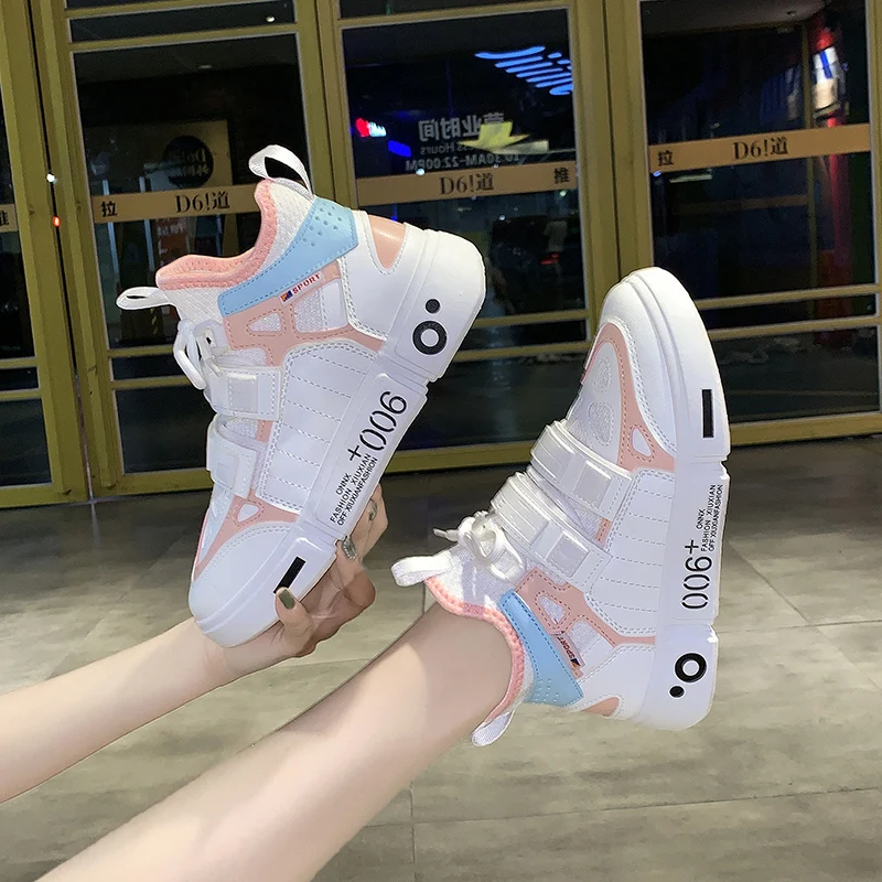 hip hop women vulcanized shoes korean trend style ladies platform sneakers mixed colors designer female moccasins lady leisure (38)