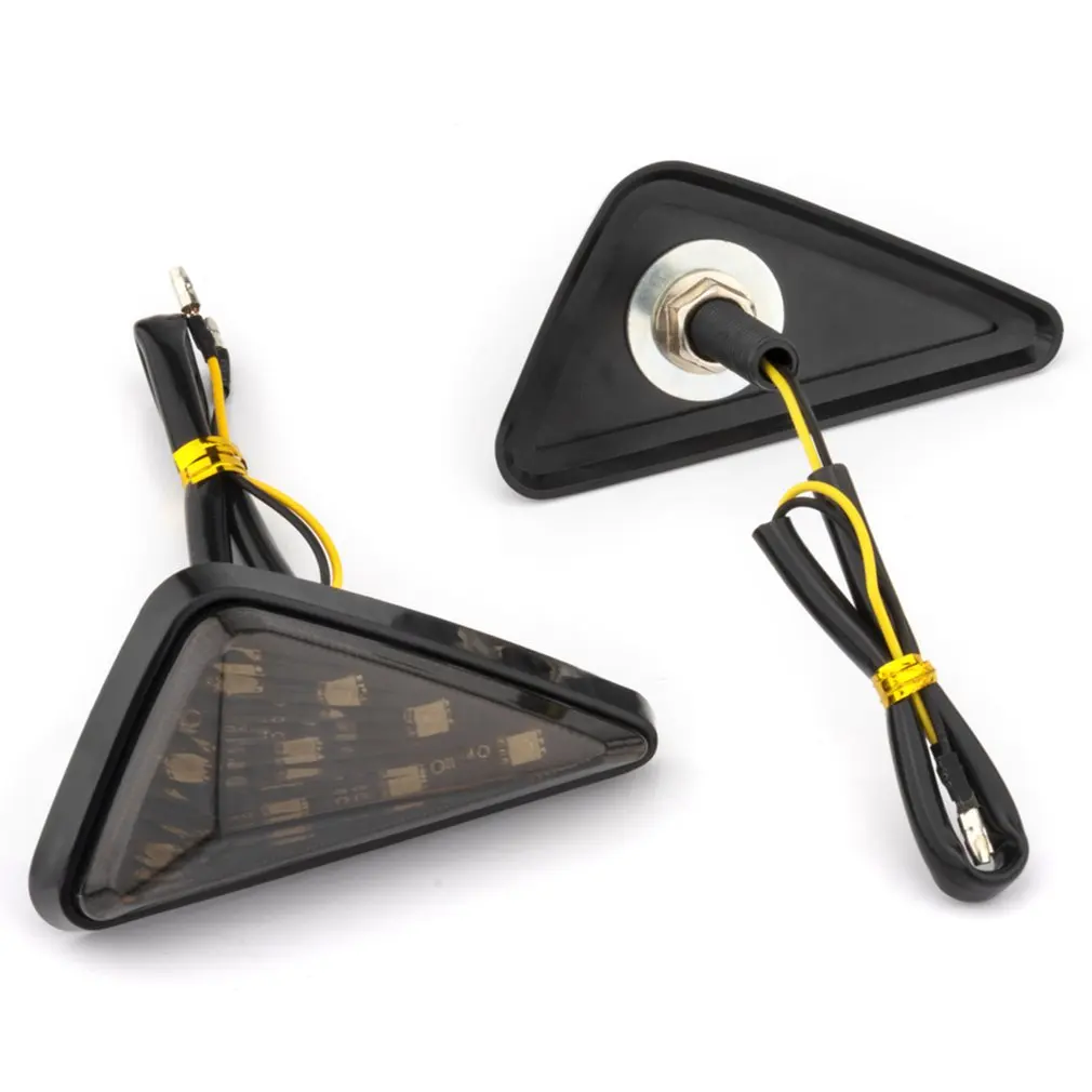 NEW Motorcycle LED Turning Signals Light Smoke Triangle Flush Mount