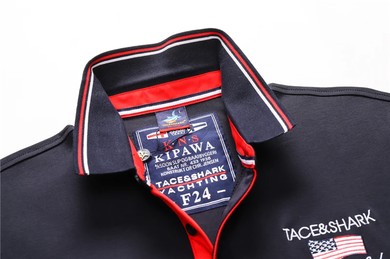 TACE&SHARK Casual Shark Flag Embroidery Short Sleeve Polo Shirts Fashion White Dark Blue Camisa Polo Homme Men Clothing Plus 14 Hd6d9ae2321ec4227b76344cfe44746c7z