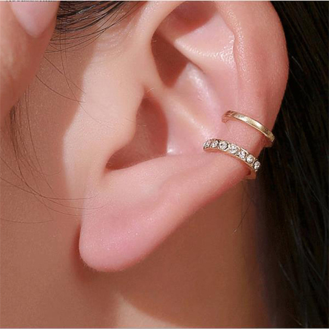 Cartilage Conch Without Piercing Cuff Earring Earcuff Wrap Rock Earring Cuff No Piercing Women Crystal Clip Ear Adjustable