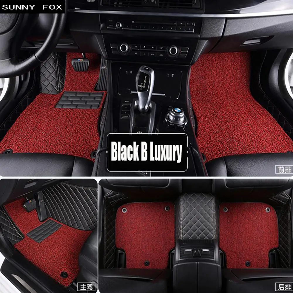 SUNNY FOX автомобильные коврики для Mercedes Benz A B180 C200 E260 CLA G GLK300 ML кожаные противоскользящие автомобильные Стайлинг ковровое покрытие