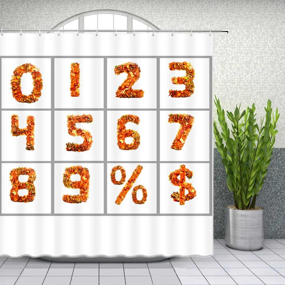 

Интересная цифровая занавеска для душа s Baby с арабскими персонажами и желтыми листьями, декор для ванной комнаты, водонепроницаемая подвесная занавеска из полиэстера