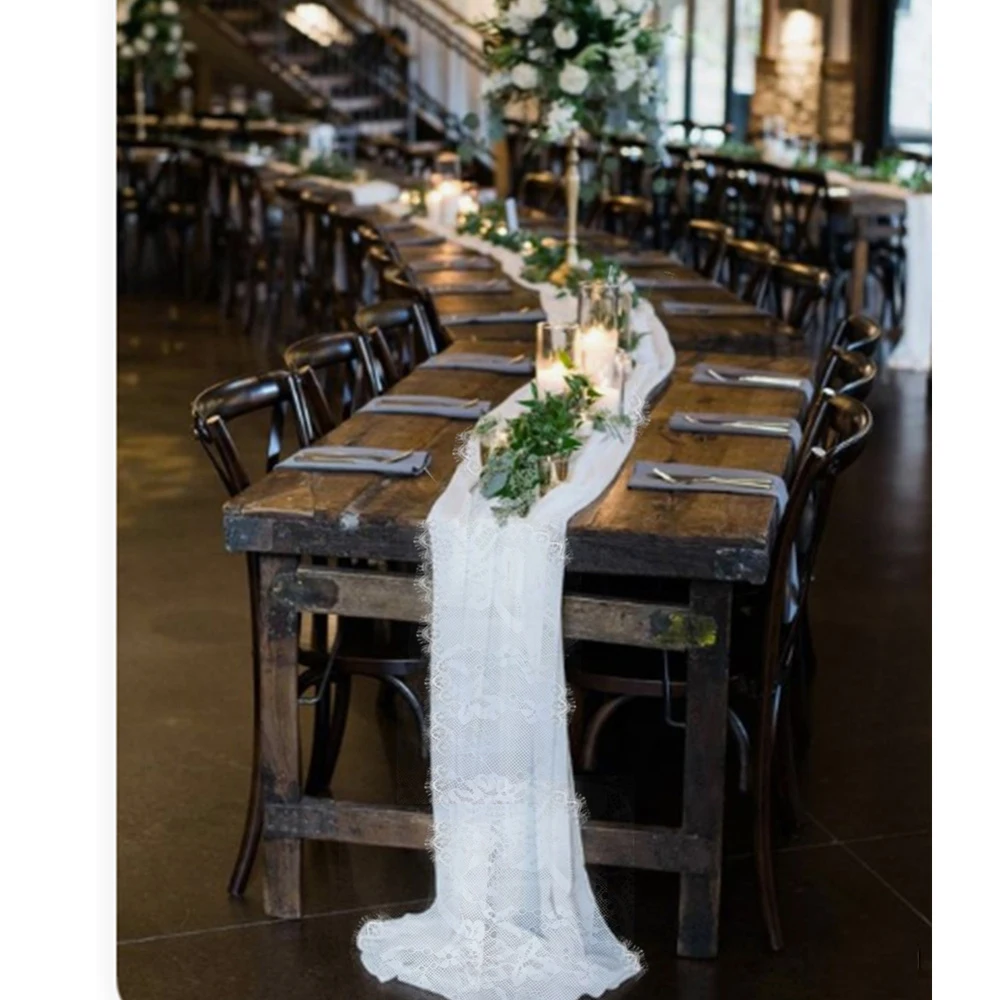 Свадебная белая Цветочная настольная дорожка в стиле бохо 3 м европейская