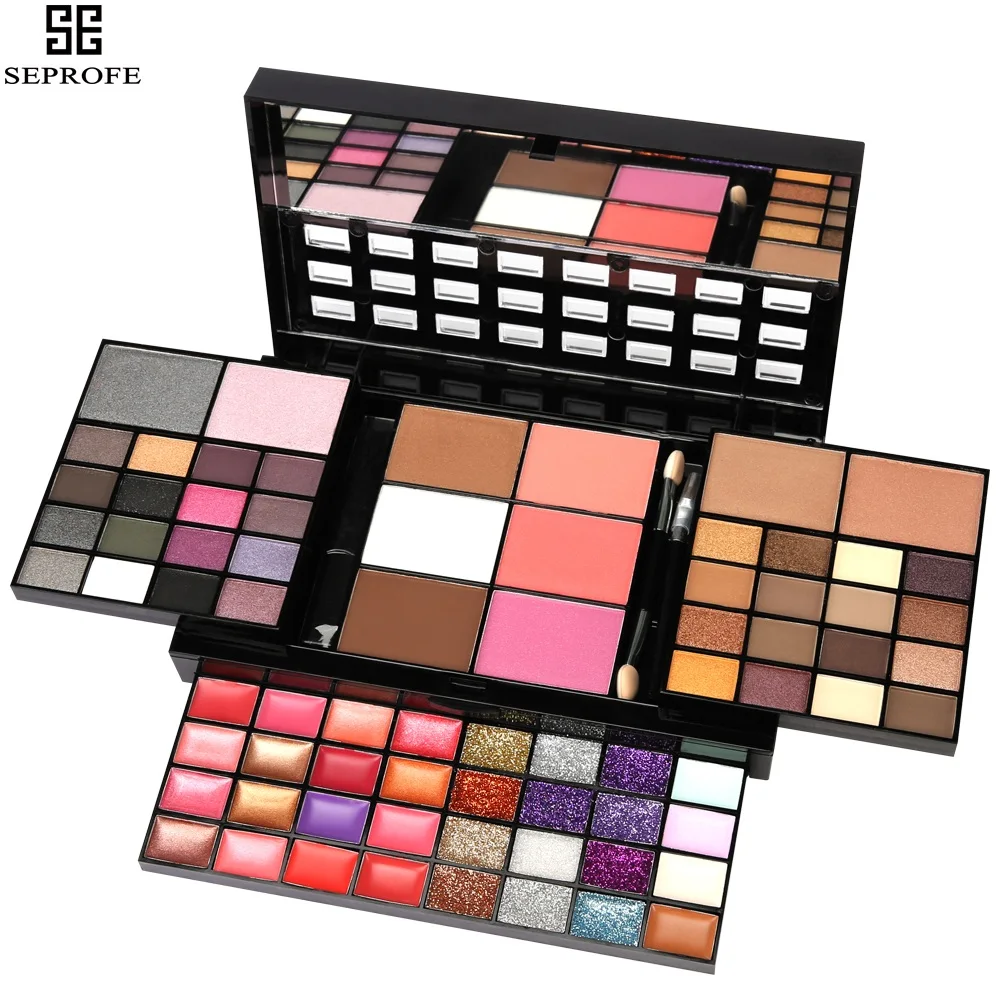

Fashion 74 Color Eyeshadow Palette Set 36 Eyeshadow + 28 Lip Gloss +6 Blush +4 Concealer Makeup Kit Cosmetics