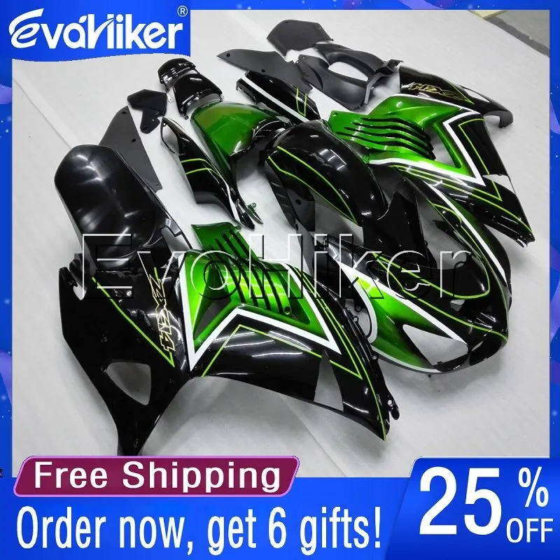 

Custom motorcycle fairing for ZX-14R 2006-2016 2007 2008 2009 2010 2011 2012 2013 2014 2015 green blacke Injection mold+gifts