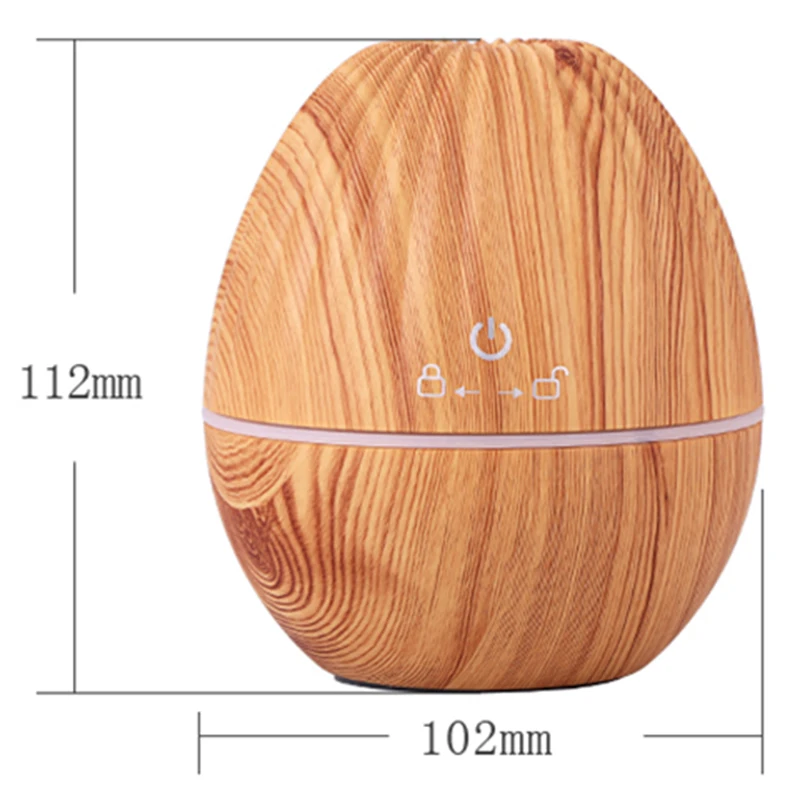 130ML Rugby USB Wood Grain Essential Oil Diffuser Ultrasonic Humidifier Home Aromatherapy Aroma Atomizer with LED