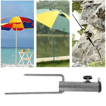 

Camping Fishing Stand Outdoor Sun Shade Umbrellas Holder Stand Parasol Holder Stand Metal Lawn Ground Insert Stabilizer 40a