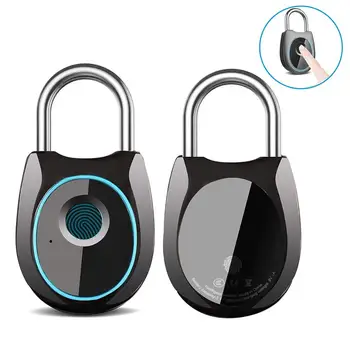 

Smart Fingerprint Padlock Portable Electric Keyless USB Rechargeable Waterproof Quick Unlock Luggage Case Door Security Lock