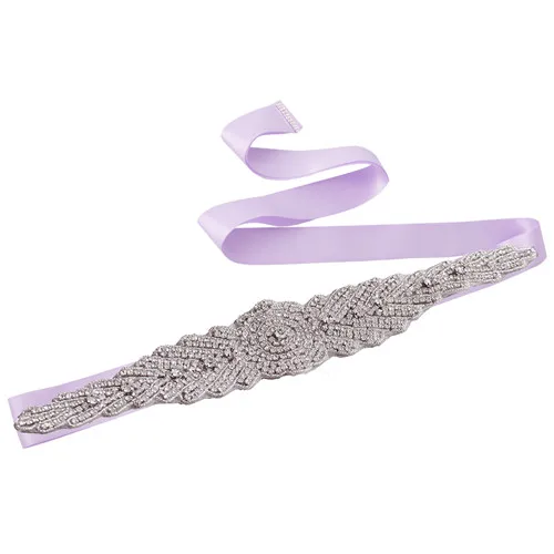 Благородный женский пояс со стразами пояс невесты свадебный пояс для невесты ремешок для свадебного платья вечерние украшения для девочек Аксессуары подарок - Цвет: Lavender