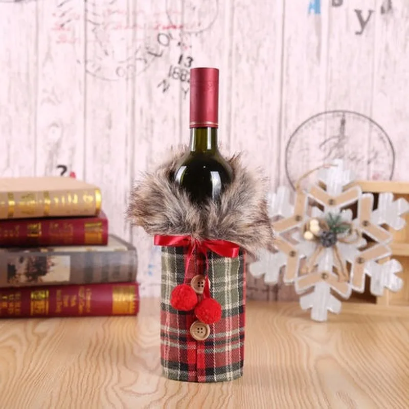 Рождественские Сумки для винных бутылок, украшения для рождественской вечеринки, домашний подарок, рождественские декорации для стола, год, Navidad