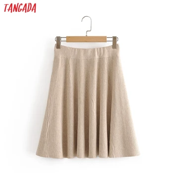 

Tangada women striped pattern sweater skirts faldas mujer strethy waist autumn winter female knit mini skirt ladies 3A72