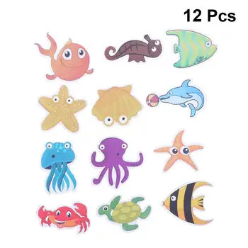 

12PCS Anti Slip Floor Sticker Marine Organism Cartoon Self-Adhesive Colorful Anti-Slip Decals Sticker For Bathroom Bath Tub