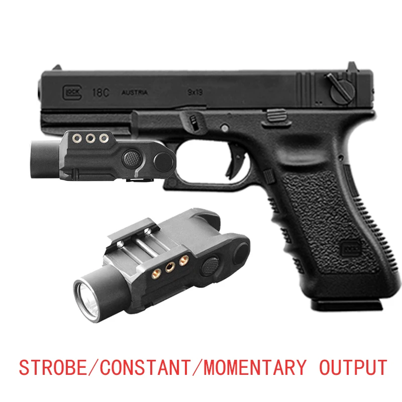 Airsoft Armas Rechargeable High 450lm Weapon Light Intelligent LED Self Defense Weapons Pistol Light Strobe/Constant Modes Glock