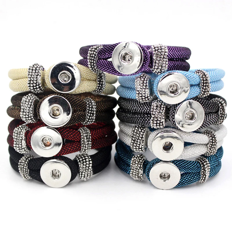 Snap Button Bracelet Wholesale Women Snap Jewelry Bracelet 10pc