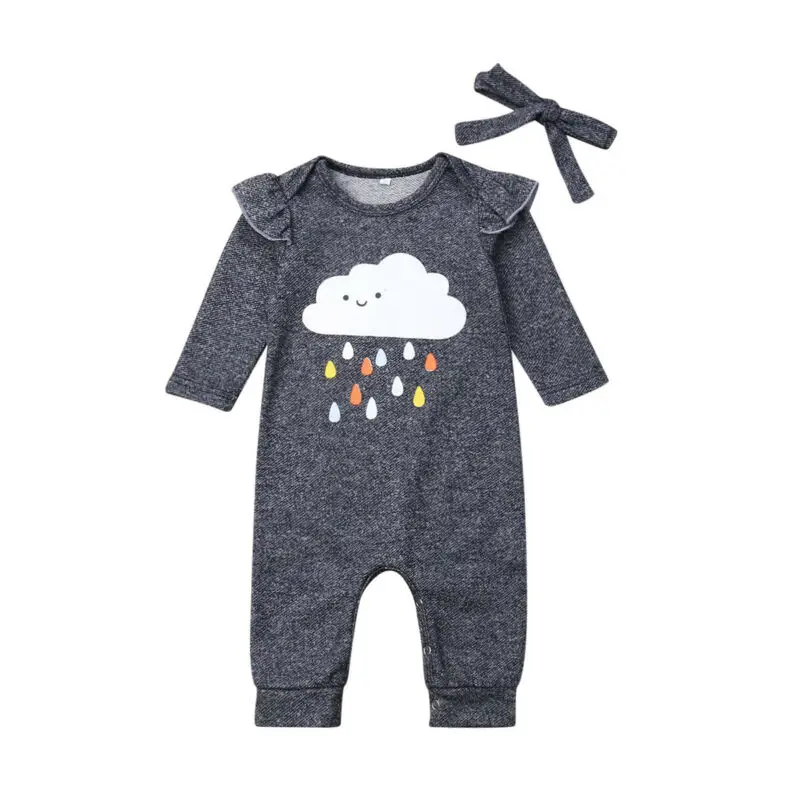 

0-24M Newborn Infant Baby Girl Long Sleeve Rompers Knitted Jumpsuit Cartoon Print Autumn Winter Baby Girls Clothes Costumes