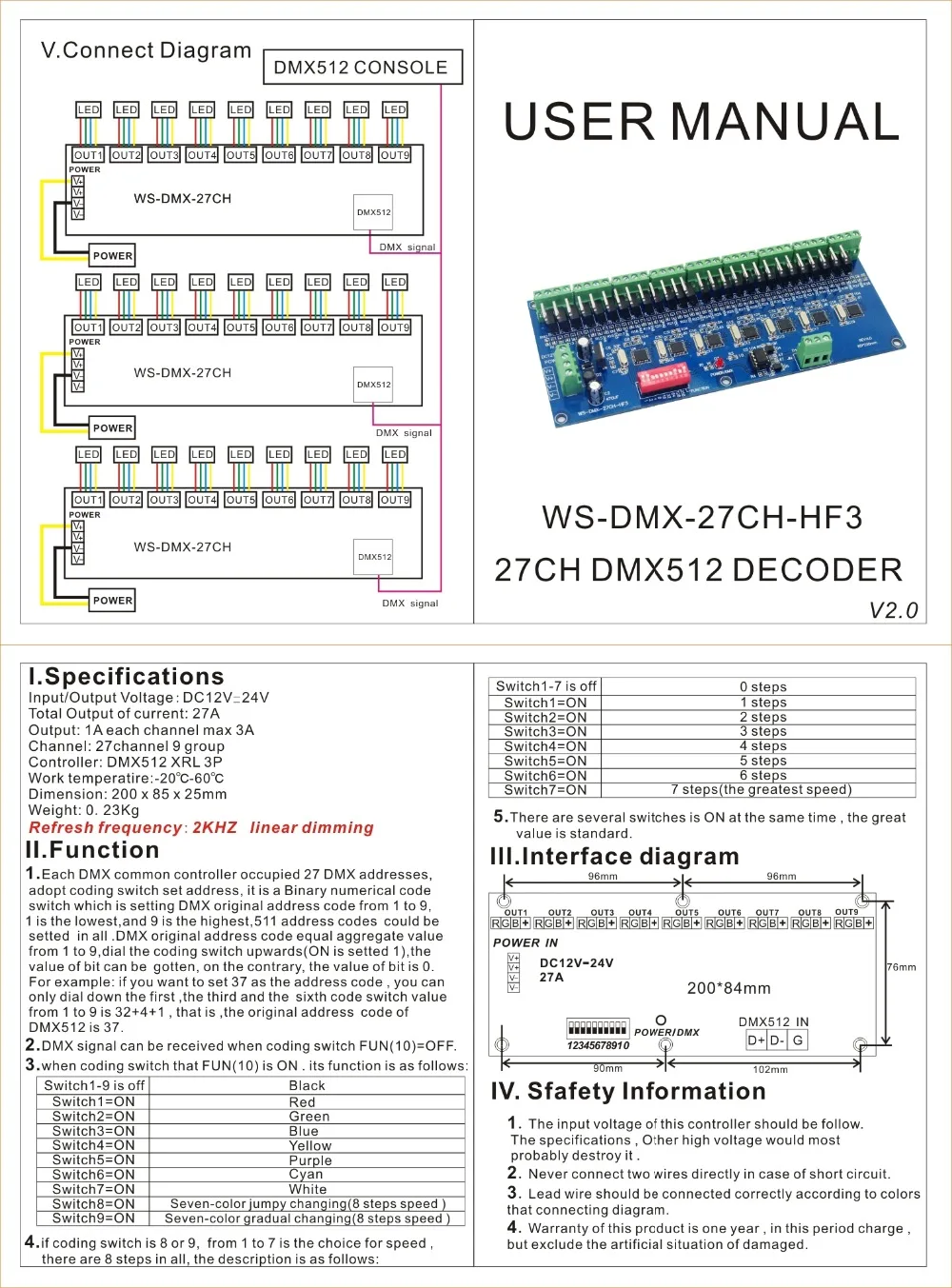 说明书WS-DMX-27CH-HF3