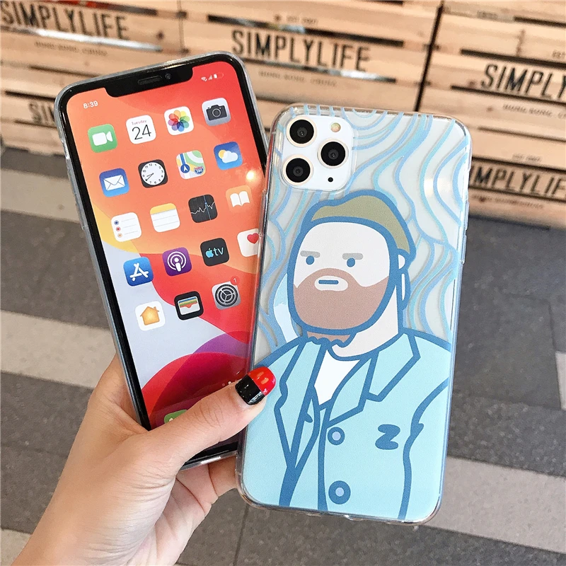Прикольный крутой человек с рисунком чехол для телефона для iphone 11promax XR XSMAX чехол для iphone X 6 6S 7 8 Plus Ретро Чехол прекрасный прозрачный чехол s