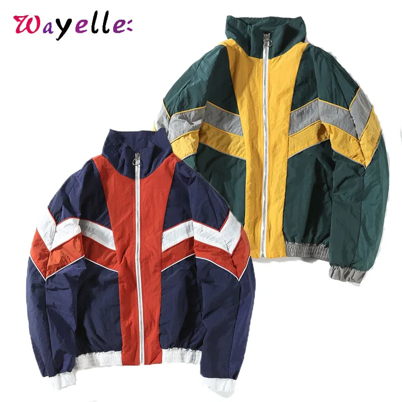 Mens Jackets and Coats Block Patchwork Windbreaker Jackets 2019 Fall Loose Hip Hop Track Casual Jackets Mens Loose Tide Jackets Mens Jackets and Coats Block Patchwork Windbreaker Jackets 2019 Fall Loose Hip Hop Track Casual Jackets Mens Loose Tide Jackets