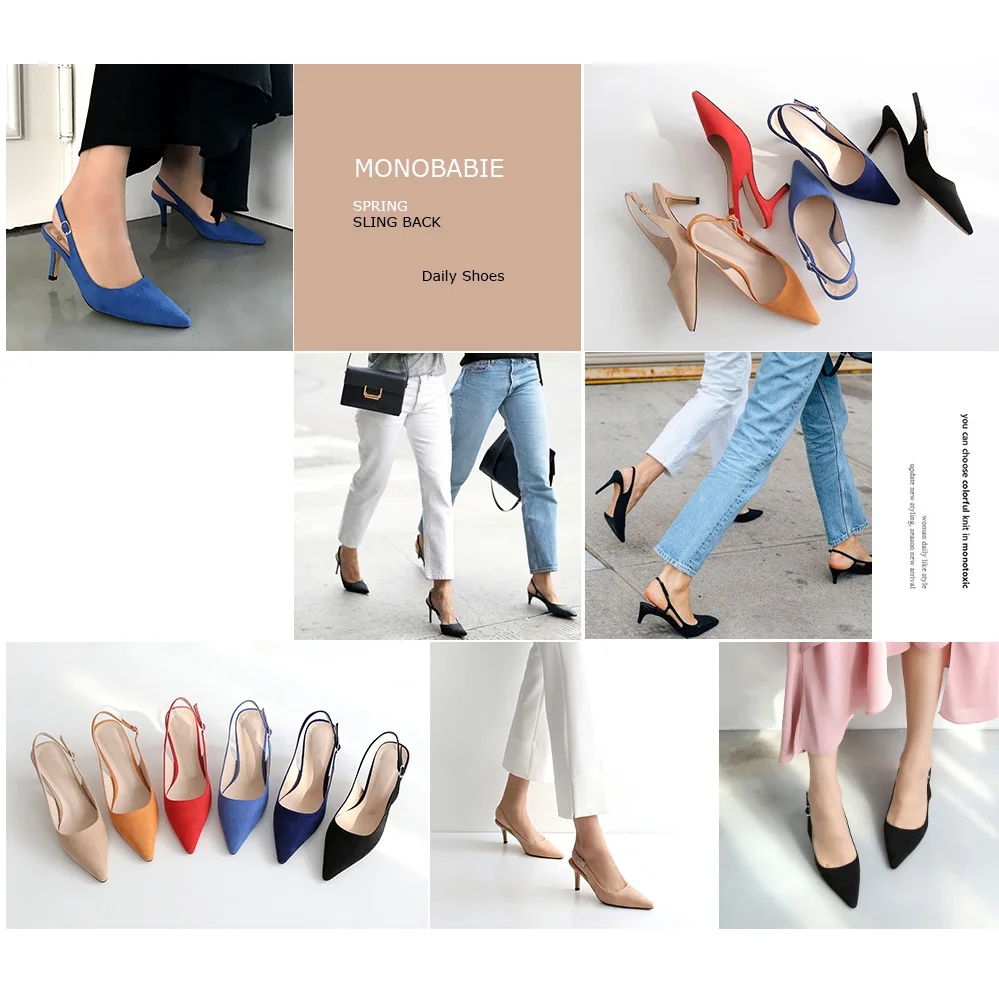 

ZHENZHOU Stylish Bow Knots Ladies Pumps & Sandals Pointed Letters Fashion Cats Heels back empty women's Slingback Pumps Shoes