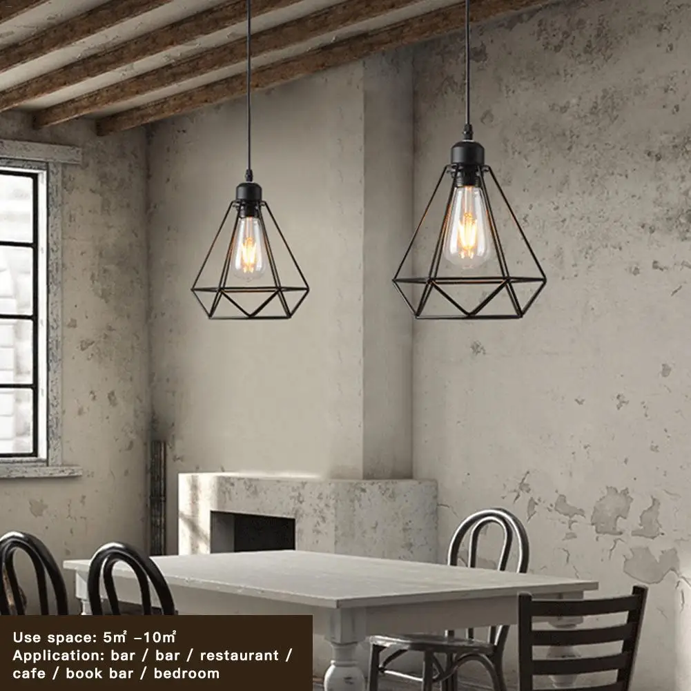 

Vintage Lampshade Pendant Light Lamp shade Loft DIY Metal Cage Bulb Guard Clamp Wrought Iron Wall lamp Home Decoration lighting