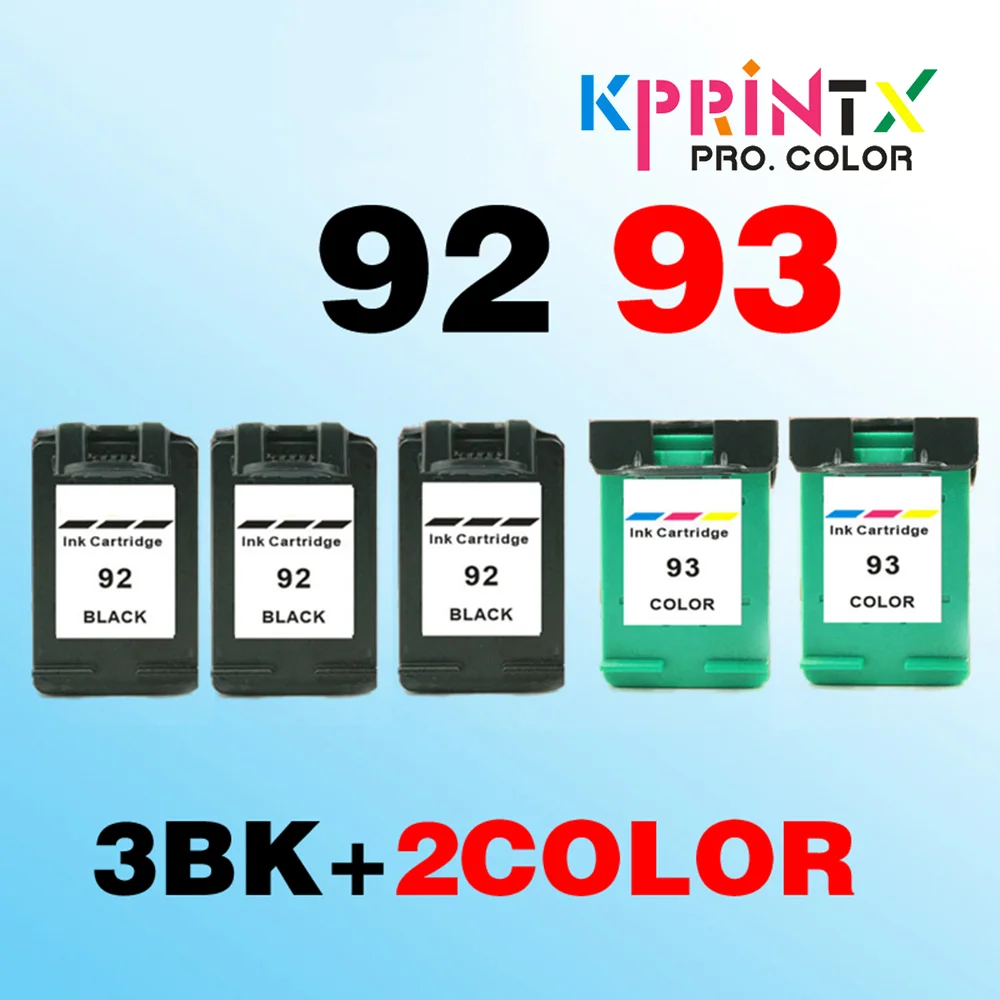5x чернильные картриджи для принтера совместимые с hp92 93 OfficeJet 6310 6310v Deskjet 5420 5420v